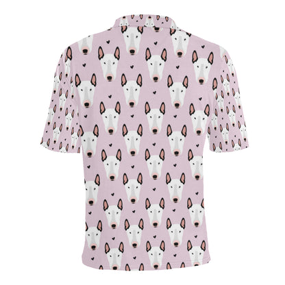 Bull Terrier Pink Print Pattern Men Polo Shirt