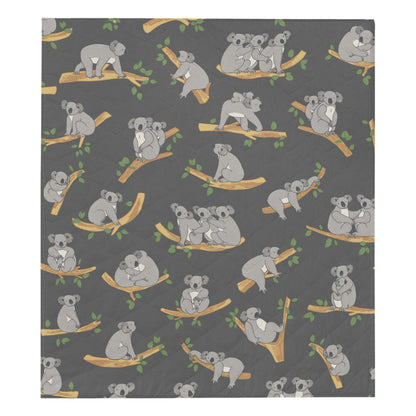Koala Pattern Print Design 07 Premium Quilt