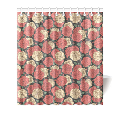 Camellia Pattern Print Design CM01 Shower Curtain