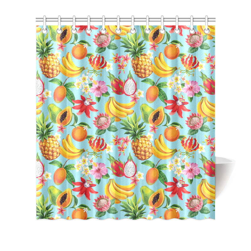 Tropical Fruits Pattern Print Design TF01 Shower Curtain