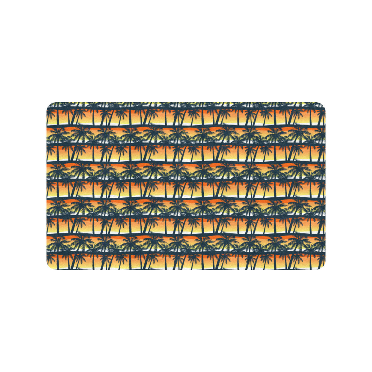 Palm Tree Sunset Design Print Rubber Doormat