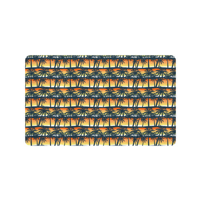 Palm Tree Sunset Design Print Rubber Doormat