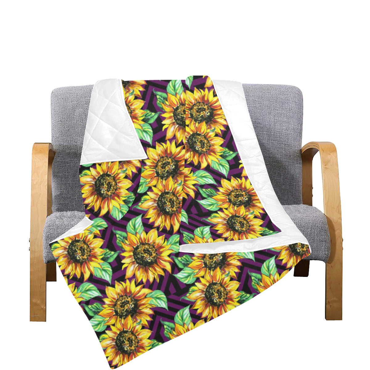 Sunflower Pattern Print Design SF012 Premium Quilt