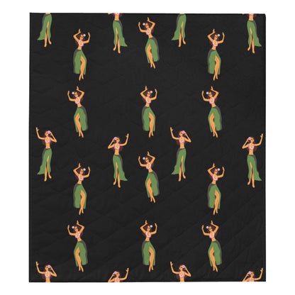 Hula Dancers Girl Pattern Print Design 01 Premium Quilt