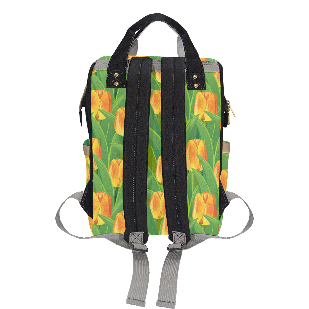 Tulip Orange Pattern Print Design TP07 Diaper Bag Backpack