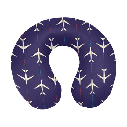 Airplane Pattern Print Design 03 U-Shaped Travel Neck Pillow