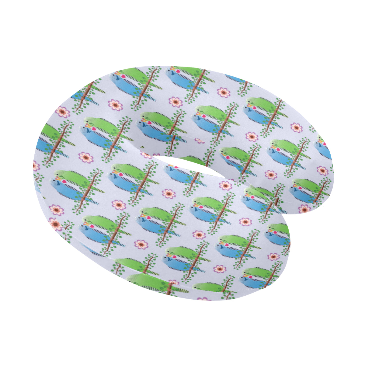 Budgerigar Pattern Print Design 05 U-Shaped Travel Neck Pillow