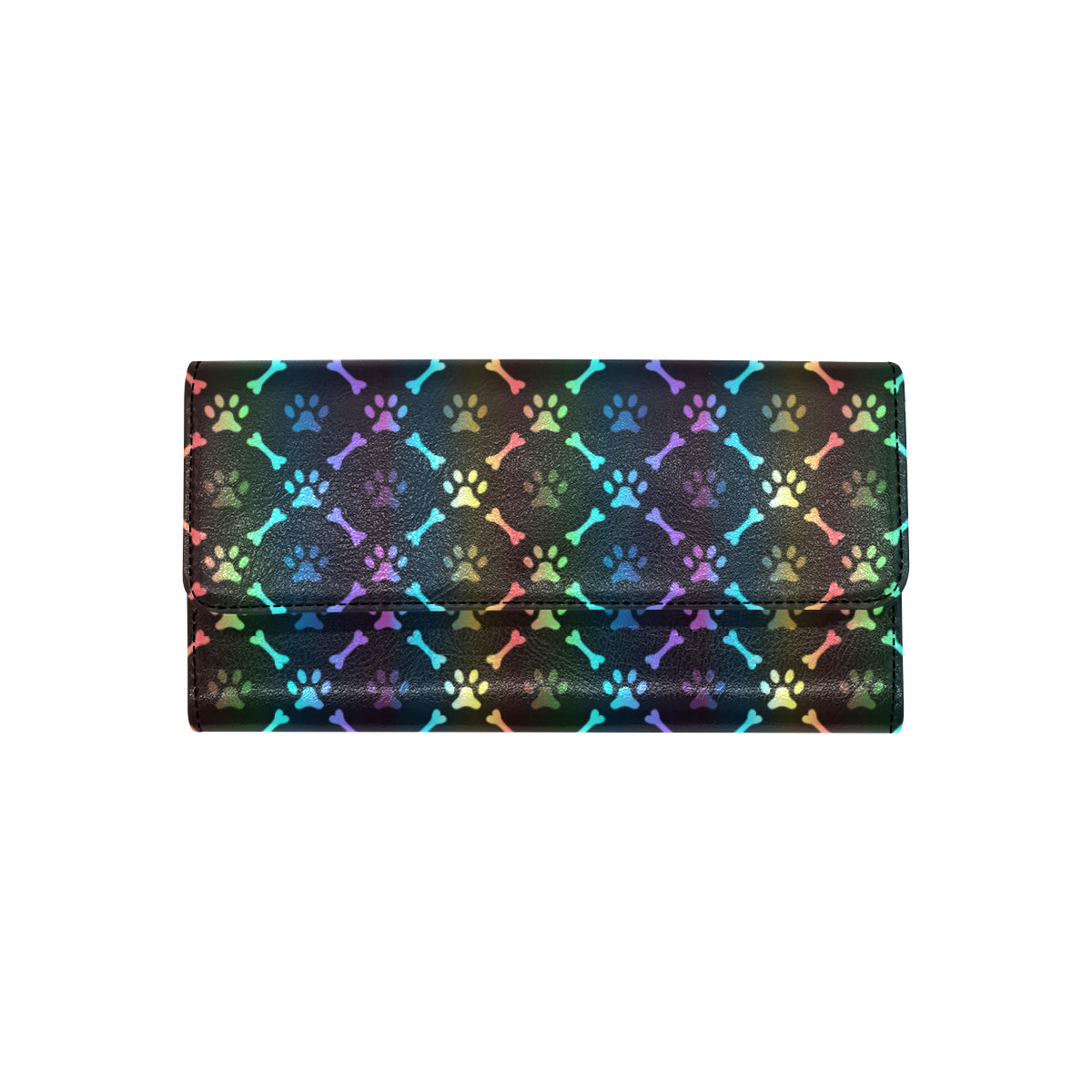Paw Rainbow Pattern Print Design A01 Women's Trifold Wallet
