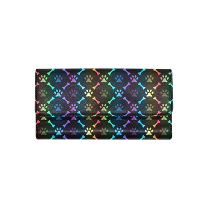 Paw Rainbow Pattern Print Design A01 Women's Trifold Wallet