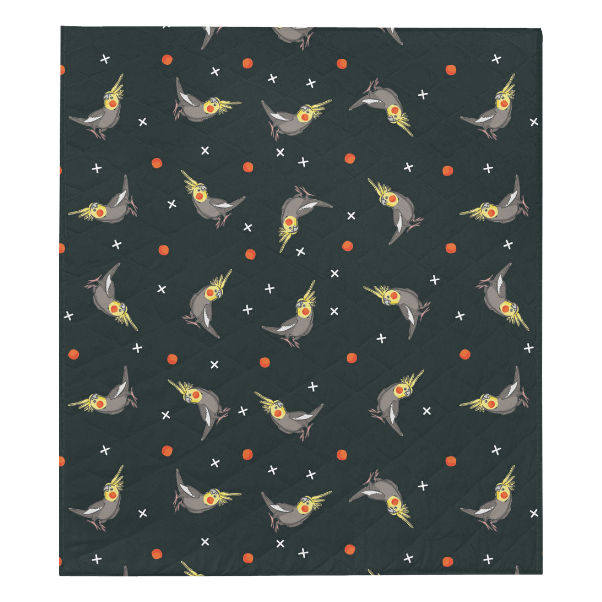 Cockatiel Pattern Print Design 02 Premium Quilt