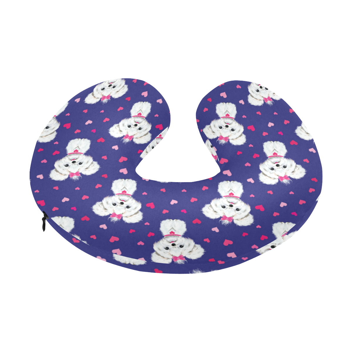 Maltese Pattern Print Design 02 U-Shaped Travel Neck Pillow
