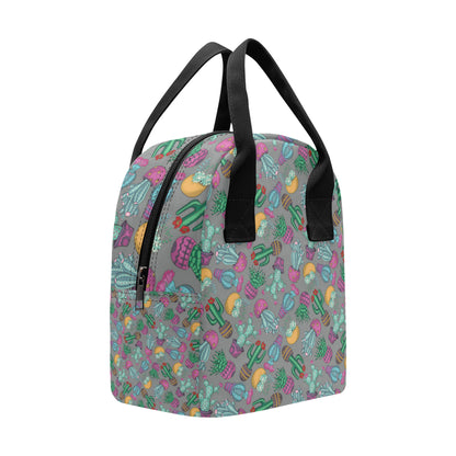 Cactus Colorful Print Pattern Insulated Lunch Bag