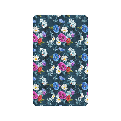 Floral Blue Themed Print Rubber Doormat