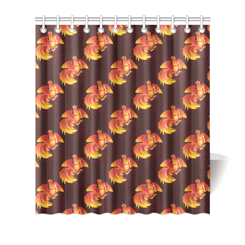 Rooster Pattern Print Design A04 Shower Curtain