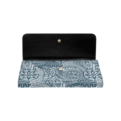 Polynesian Pattern Print Design A03 Women's Trifold Wallet