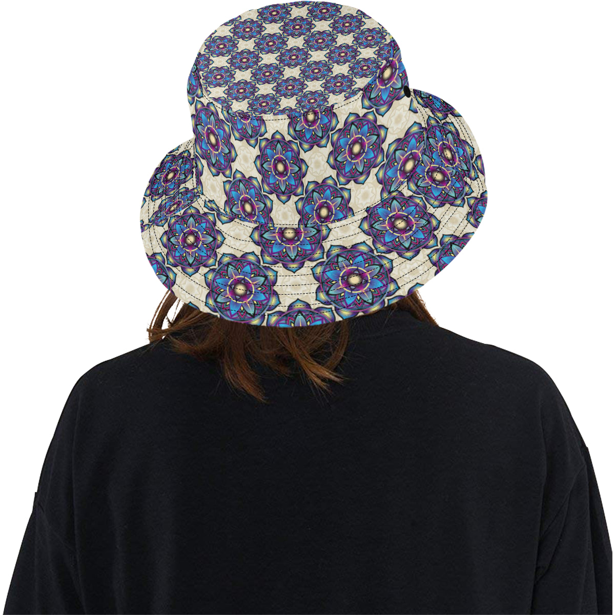 lotus Boho Pattern Print Design LO08 Unisex Bucket Hat