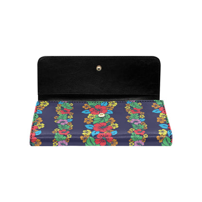 Hawaiian Themed Pattern Print Design H03 Women's Trifold Wallet