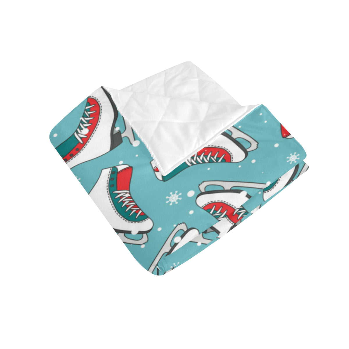 Ice Skate Pattern Print Design 03 Premium Quilt