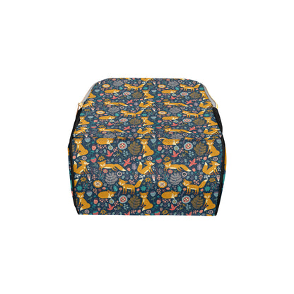 Fox Cute Jungle Print Pattern Diaper Bag Backpack