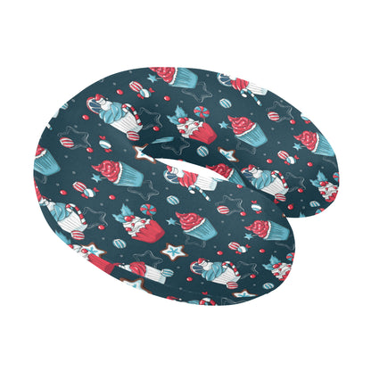 Cupcake Pattern Print Design 03 U-Shaped Travel Neck Pillow