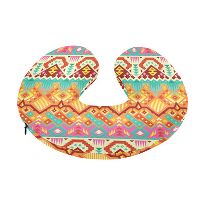 Aztec Pattern Print Design 03 U-Shaped Travel Neck Pillow