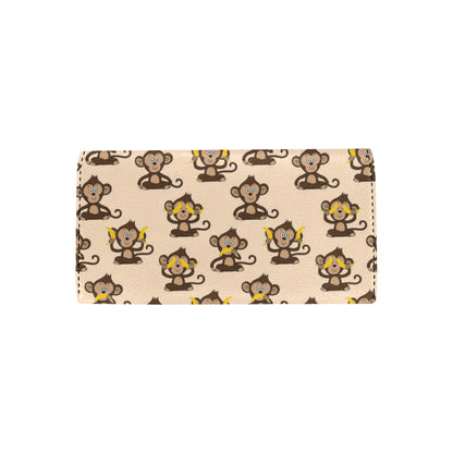 Monkey Pattern Print Design 03 Women's Trifold Wallet