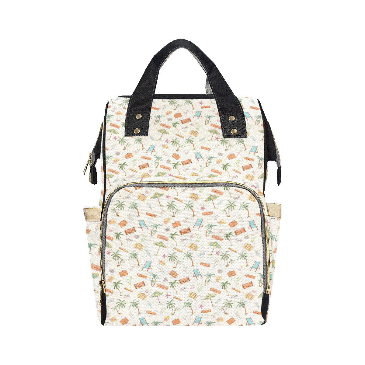 Beach Themed Pattern Print Design 05 Diaper Bag Backpack