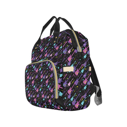 Electric Guitar Pattern Print Design 02 Diaper Bag Backpack