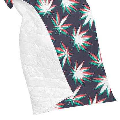 Pot Leaf Pattern Print Design A01 Premium Quilt