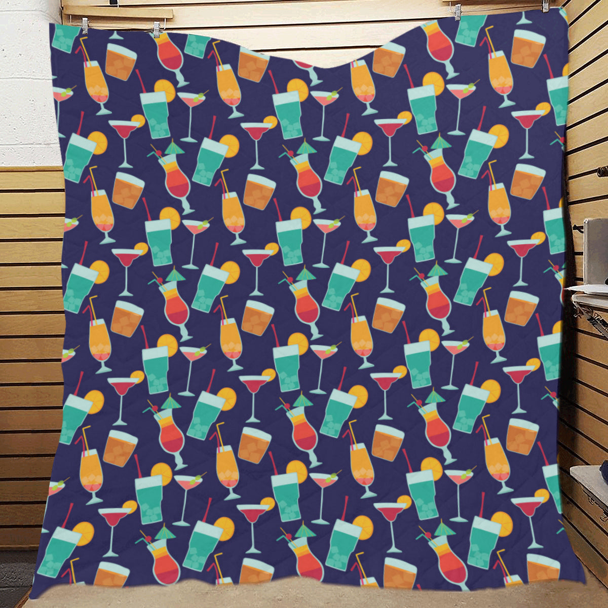 Cocktail Pattern Print Design 06 Premium Quilt