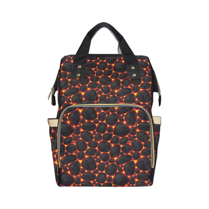 Lava Pattern Print Design 01 Diaper Bag Backpack