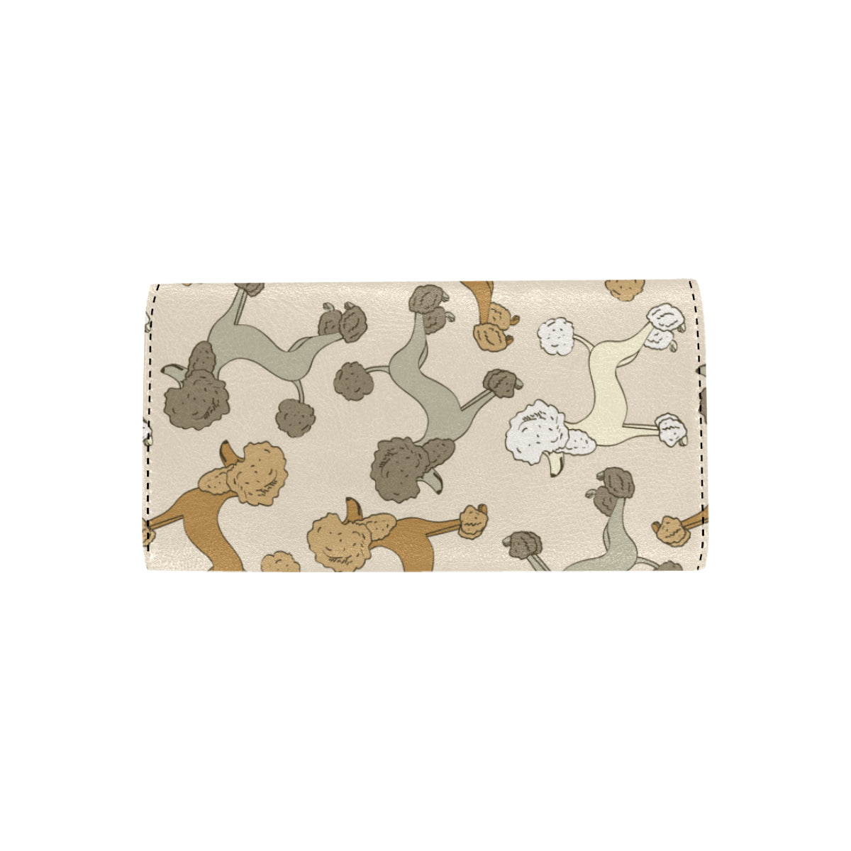Poodle Pattern Print Design A01 Women's Trifold Wallet
