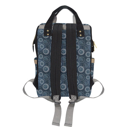 Sun Moon Tattoo Design Themed Print Diaper Bag Backpack