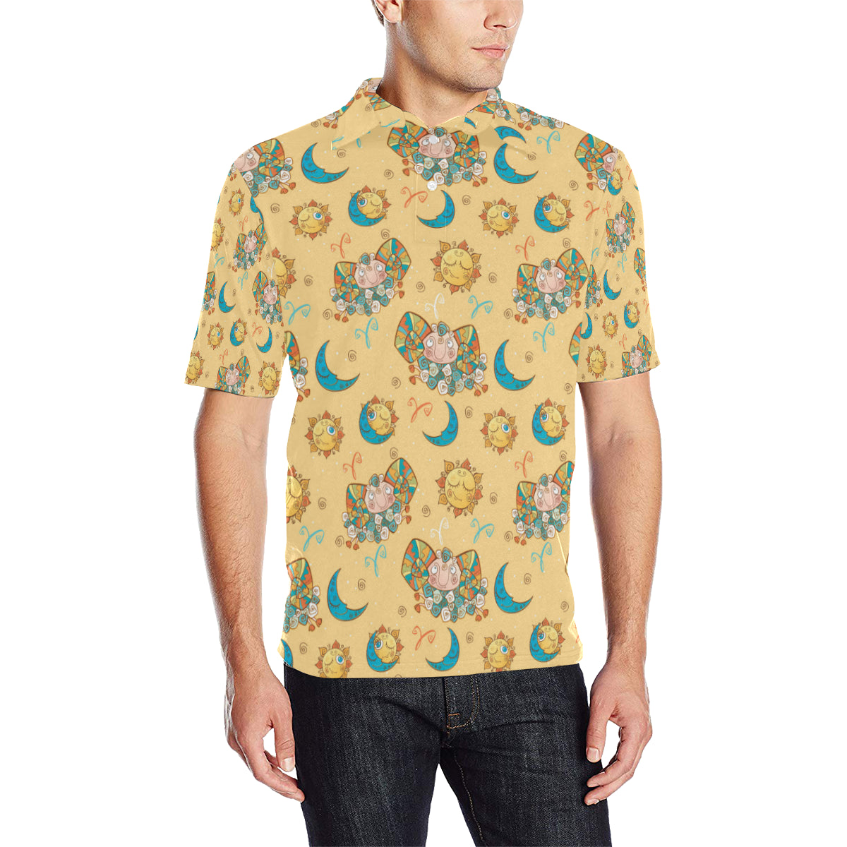 Aries Zodiac Pattern Print Design 03 Men Polo Shirt