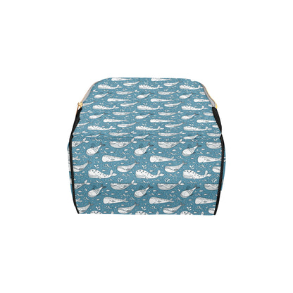 Humpback Whale Pattern Print Design 03 Diaper Bag Backpack