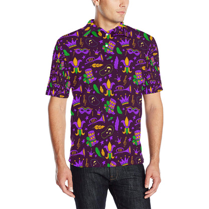 Mardi Gras Pattern Print Design 08 Men Polo Shirt