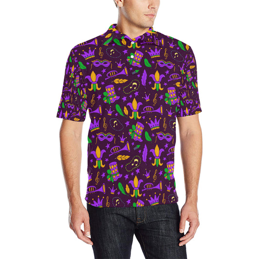 Mardi Gras Pattern Print Design 08 Men Polo Shirt