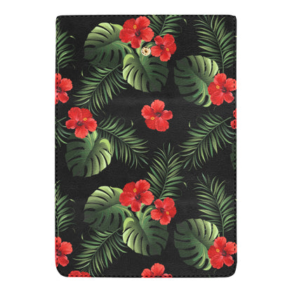 Red Hibiscus Tropical Women's Trifold Wallet