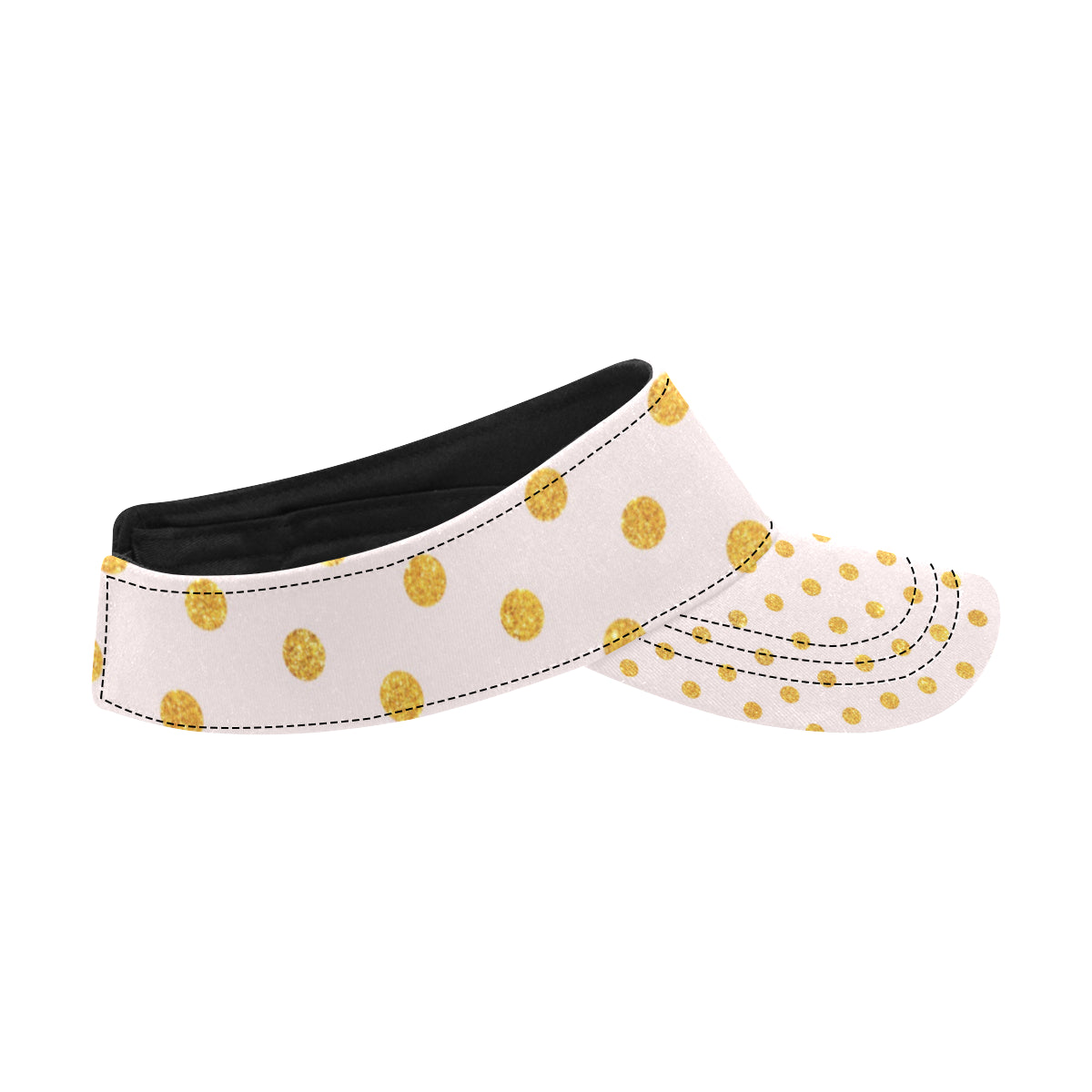Polka Dot Gold Pink Pattern Print Design 01 Unisex Sun Visor