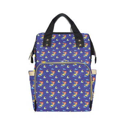 Fairy with Moon Print Pattern Diaper Bag Backpack