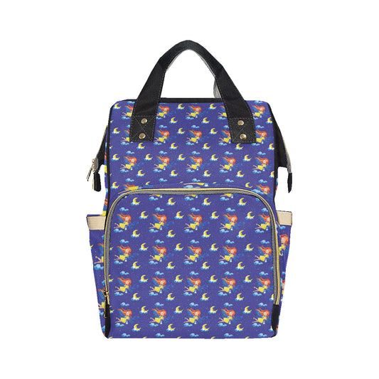Fairy with Moon Print Pattern Diaper Bag Backpack