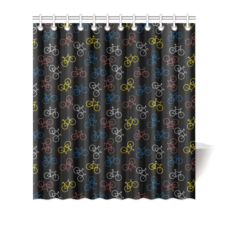 Bicycle Pattern Print Design 03 Shower Curtain
