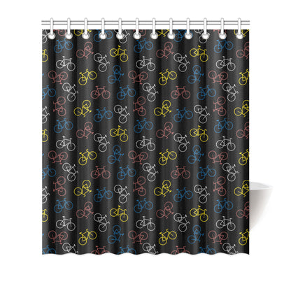 Bicycle Pattern Print Design 03 Shower Curtain