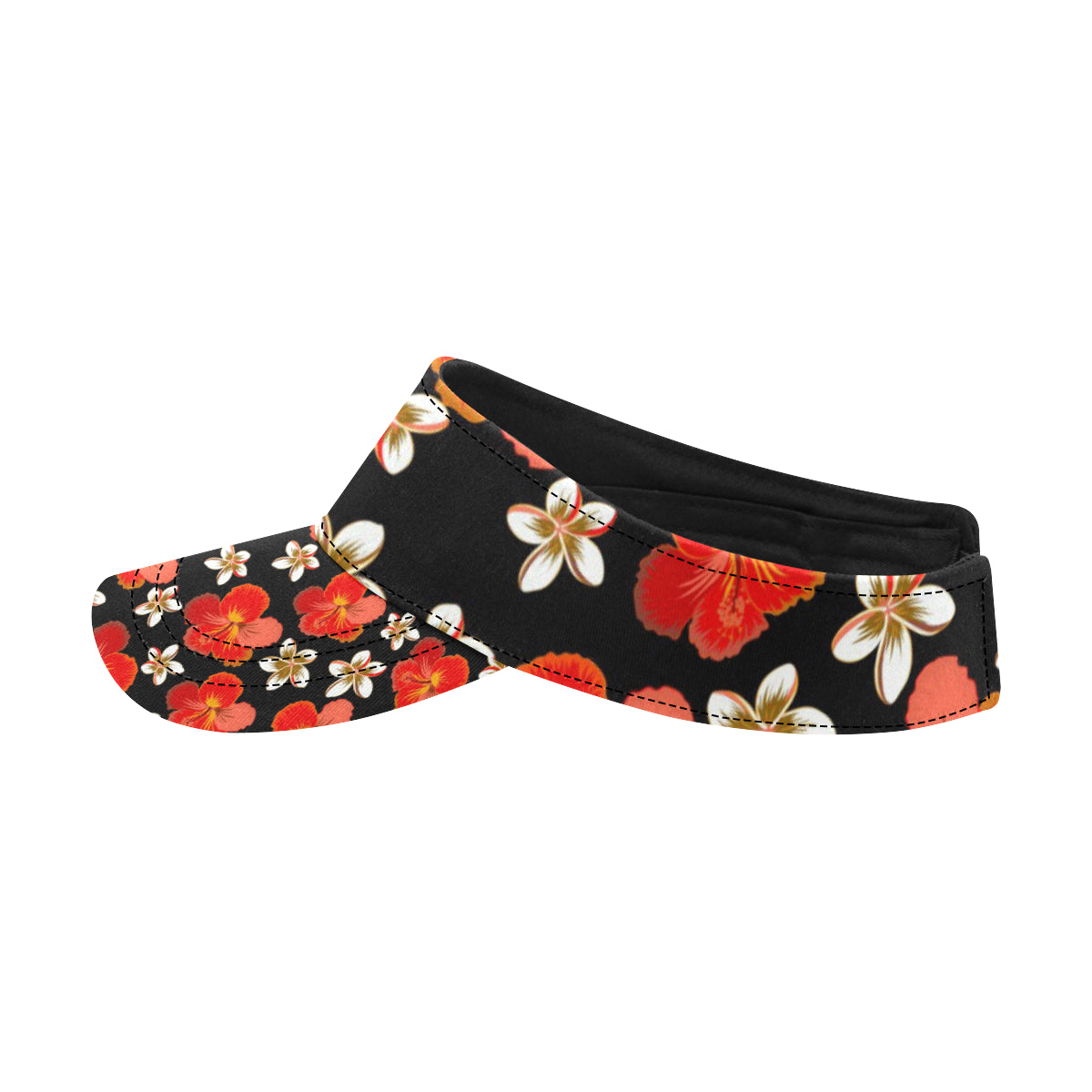 Red Hibiscus Pattern Print Design HB022 Unisex Sun Visor