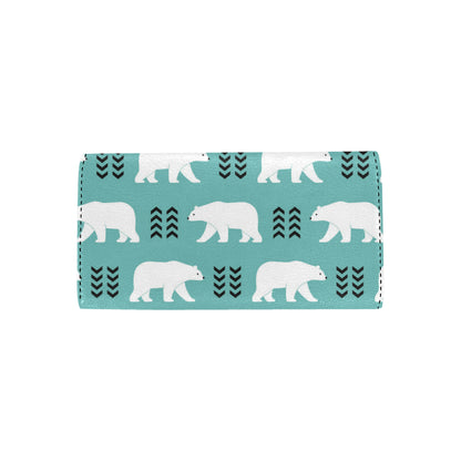 Polar Bear Pattern Print Design A05 Women's Trifold Wallet