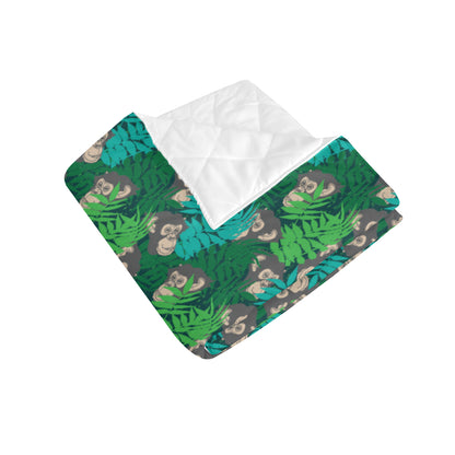 Chimpanzee Pattern Print Design 01 Premium Quilt