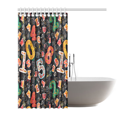 Number Pattern Print Design A03 Shower Curtain