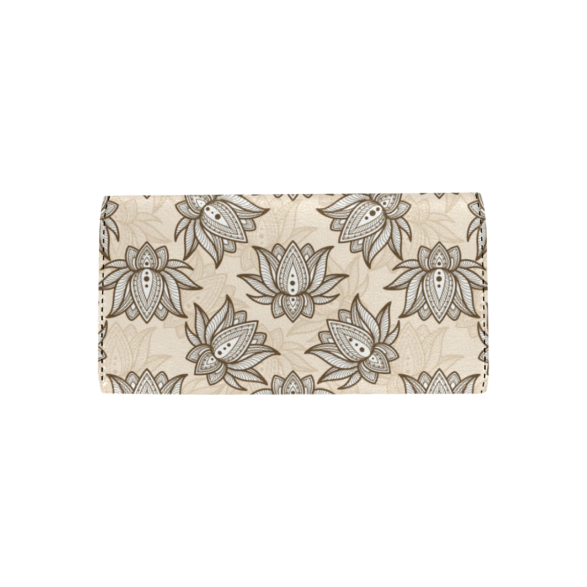 lotus Boho Pattern Print Design LO05 Women's Trifold Wallet