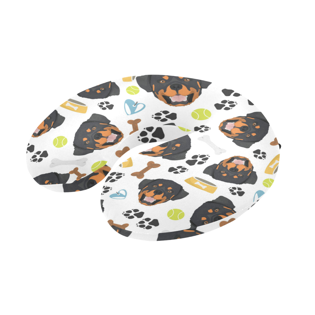 Rottweiler Pattern Print Design A04 U-Shaped Travel Neck Pillow