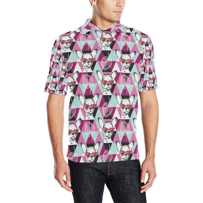 Chihuahua Cute Triangle Pattern Men Polo Shirt